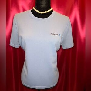 Blue Chase Bank Lands End Uniform Shirt